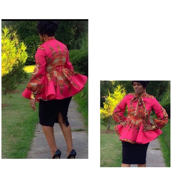 Dashiki Print Blouse - Picture 2 of 8